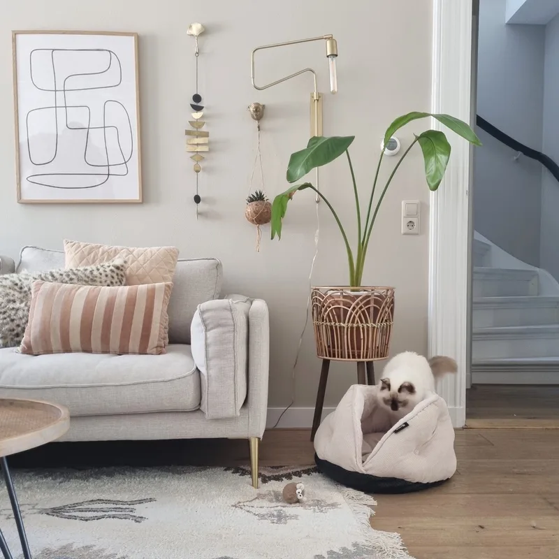TUCK - Luxe Retro Kattenmand van Corduroy - 50x50x30 cm by District 70 in Terra – product photo