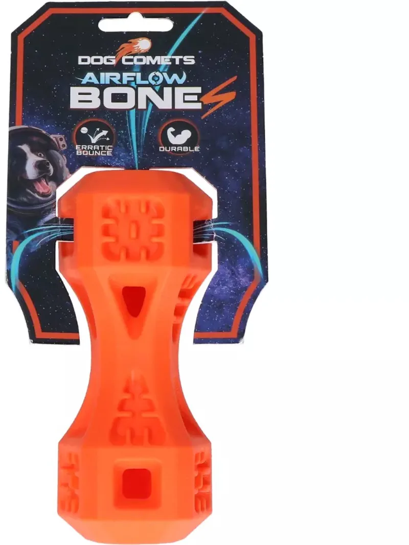 Airflow Bone S - Hondenspeelgoed Bot - hondenbot speelgoed - apporteerspeelgoed hond - Oranje de Dog Comets en Oranje S – photo produit