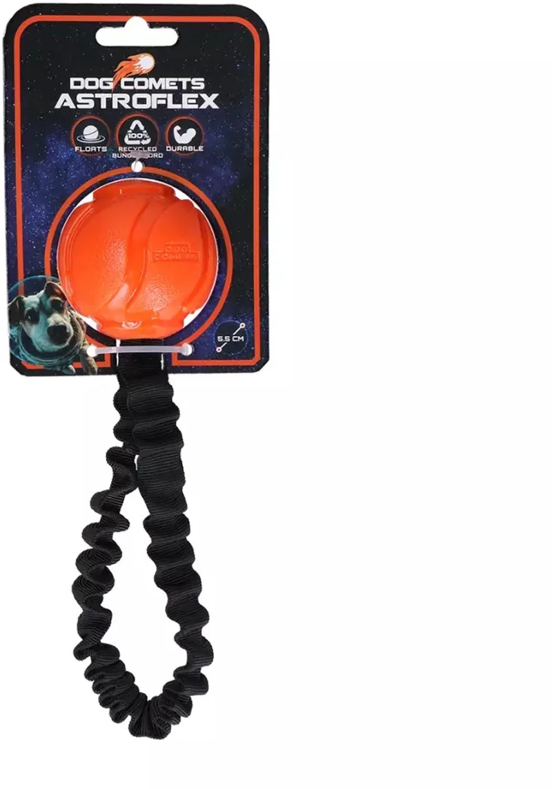 AstroFlex - Hondenspeelgoed Bal met Elastiek - hondenspeelgoed bal elastiek - apporteerspeelgoed hond by Dog Comets in Orange – product photo