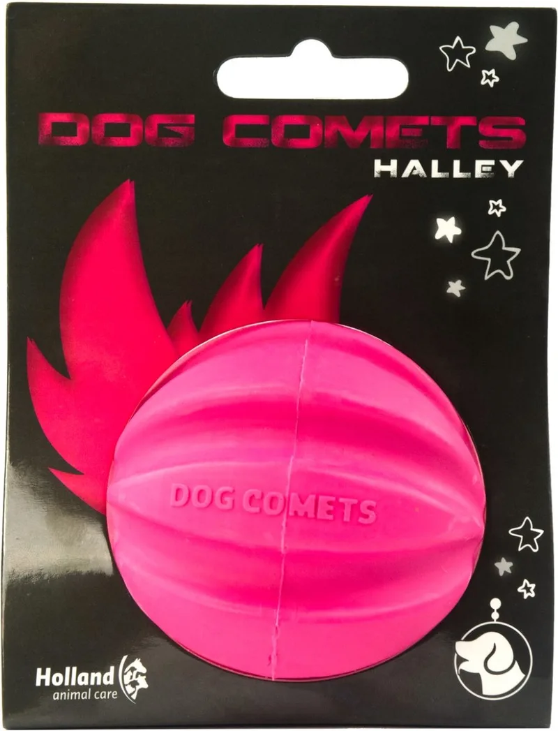 Ball Halley hondenspeeltje – Ø6 cm - Honden speelgoed – Natuurlijk rubber de Dog Comets en Rose – photo produit