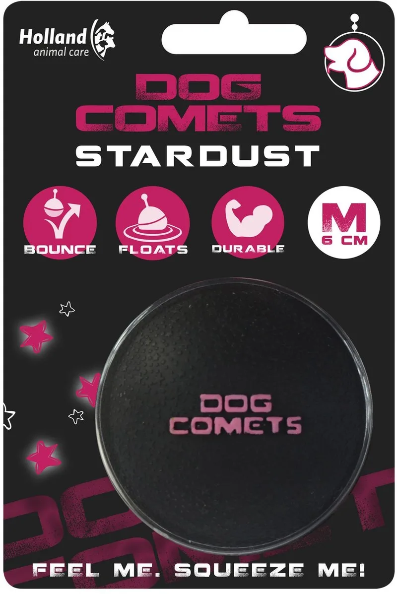 Ball Stardust Ø 6 cm - Rubberen Hondenbal - Hondenspeelgoed - Stuiterend en Drijvend honden speelgoed - 2 Stuks de Dog Comets en Orange – photo produit
