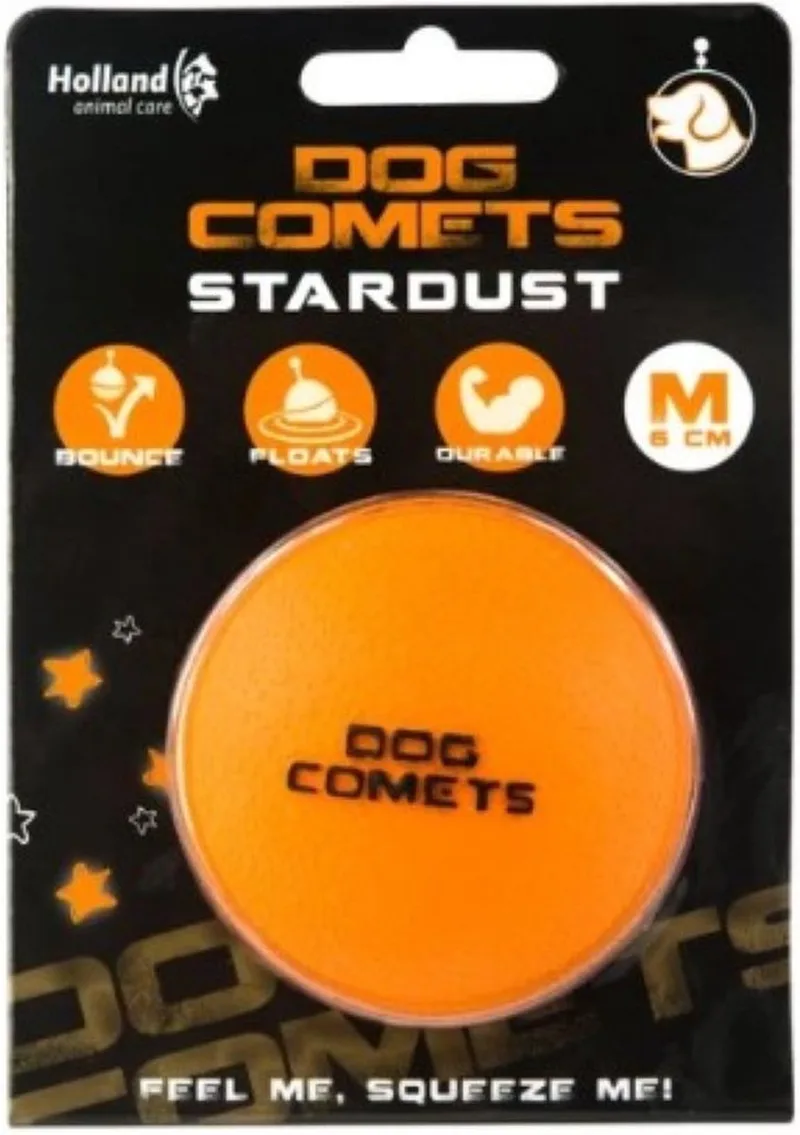 Ball Stardust Ø5 cm - Hondenspeelgoed - Hondenbal - Natuurlijk rubber - 1 stuk by Dog Comets in Orange – product photo