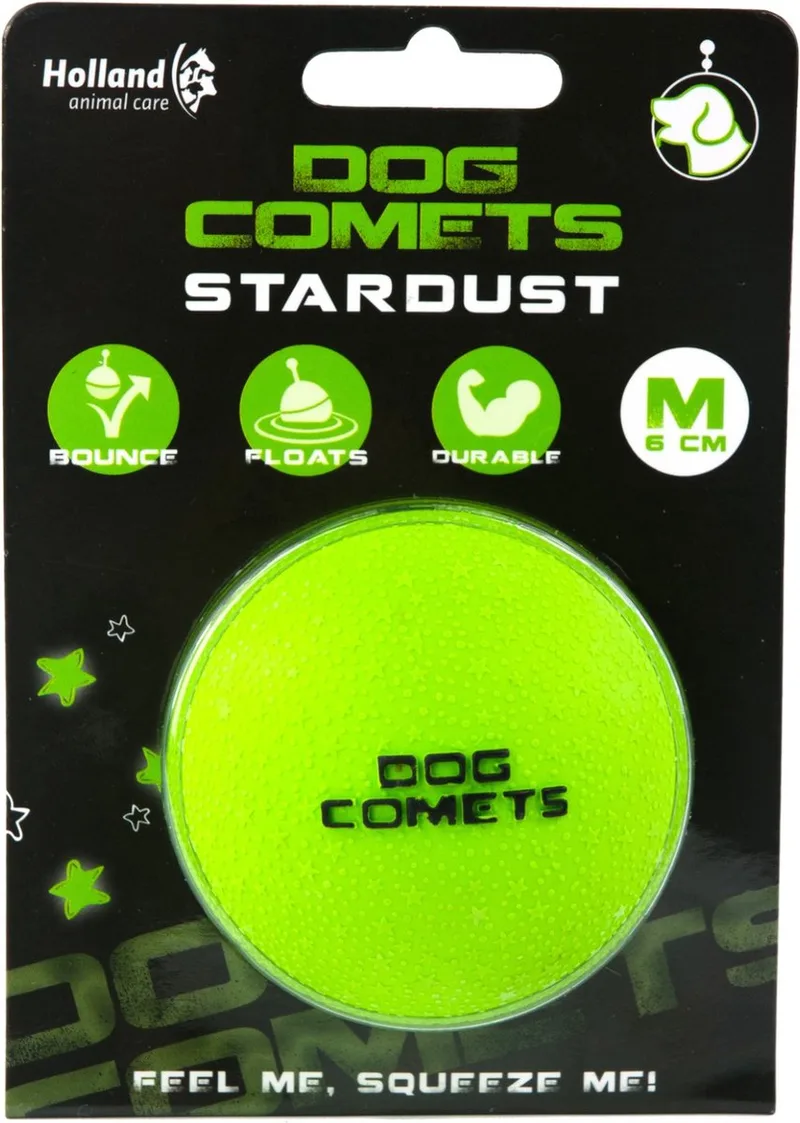 Ball Stardust Ø6 cm - Hondenspeelgoed - Hondenbal - Natuurlijk rubber - 1 stuk by Dog Comets in Green – product photo