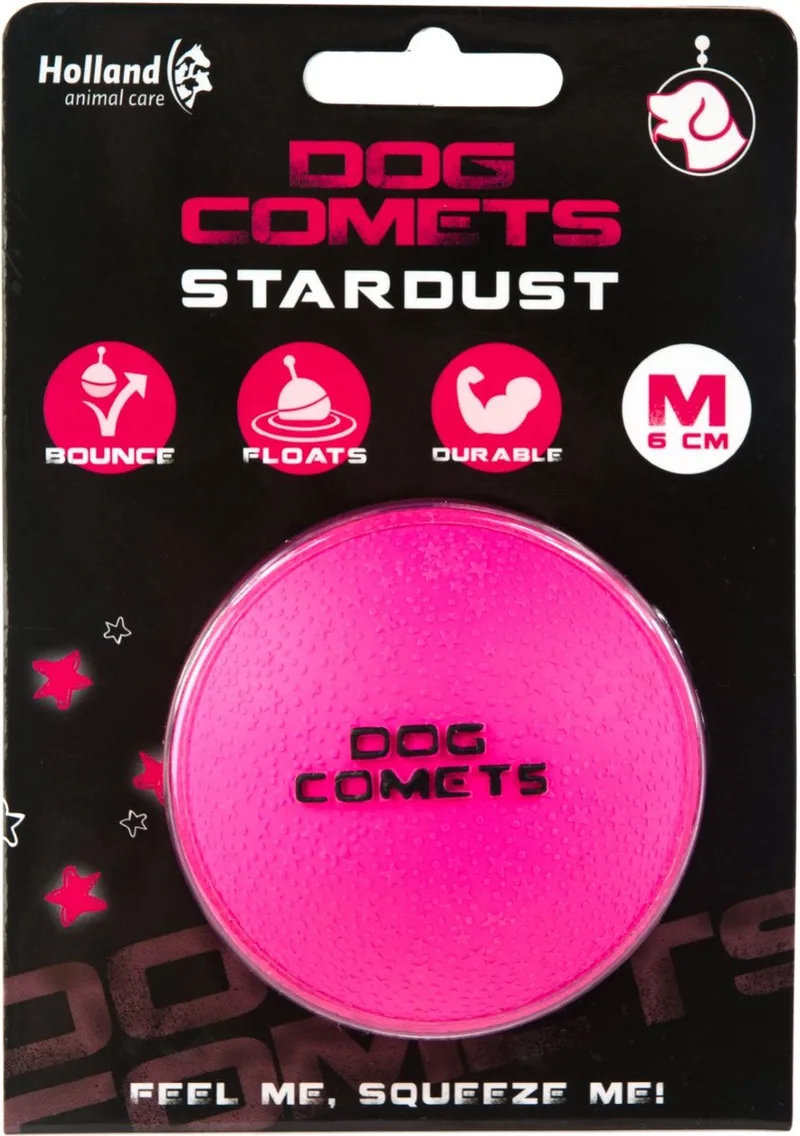 Ball Stardust Ø6 cm - Hondenspeelgoed - Hondenbal - Natuurlijk rubber - 1 stuk by Dog Comets in Pink – product photo