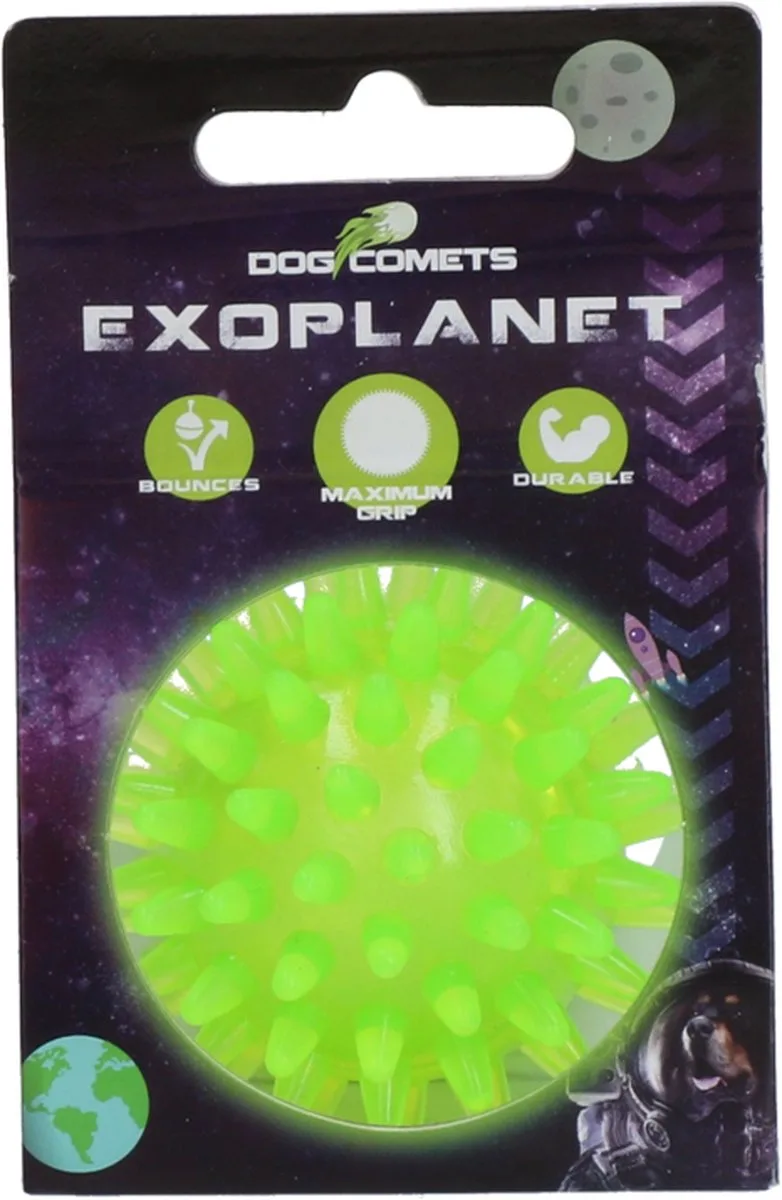 Exoplanet - 5 cm - Hondenspeeltje - Bal - Apporteer speelgoed - Water en Land - Gebitsverzorging - Met Piep - S von Dog Comets in Grün – Produktfoto