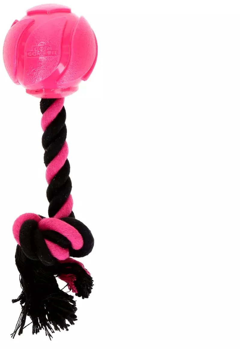 Flostouw Hondenspeelgoed - Trektouw met Bal - Speelbal Hond - 27 cm - AstroTug von Dog Comets in Rosa – Produktfoto