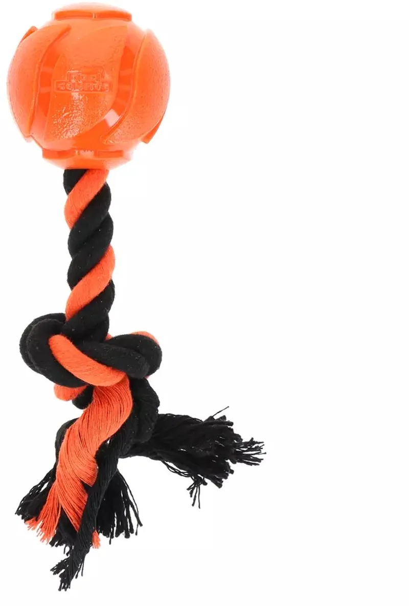Flostouw Hondenspeelgoed - Trektouw met Bal - Speelbal Hond - 27 cm - AstroTug by Dog Comets in Orange – product photo