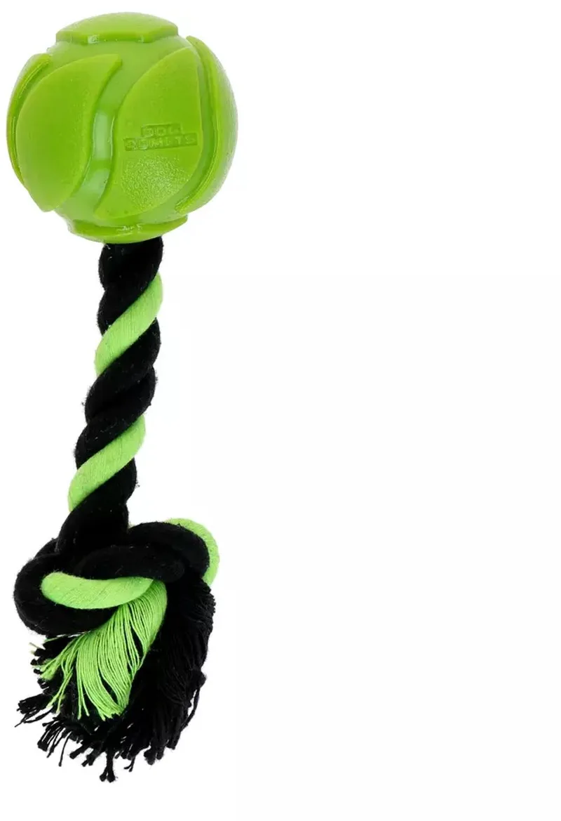 Flostouw Hondenspeelgoed - Trektouw met Bal - Speelbal Hond - 27 cm - AstroTug by Dog Comets in Green – product photo