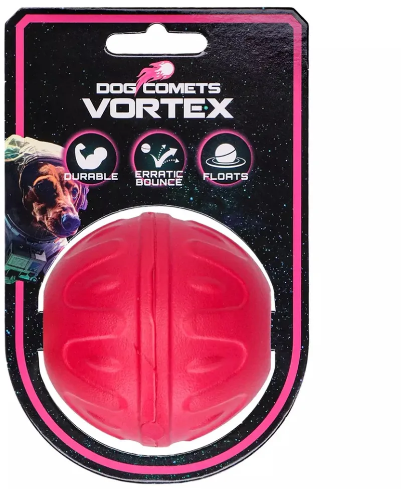 Hondenbal - Ø 7 cm - Hondenspeelgoed Reflecterend en Drijvend - Apporteerspeelgoed - Vortex by Dog Comets in Pink – product photo