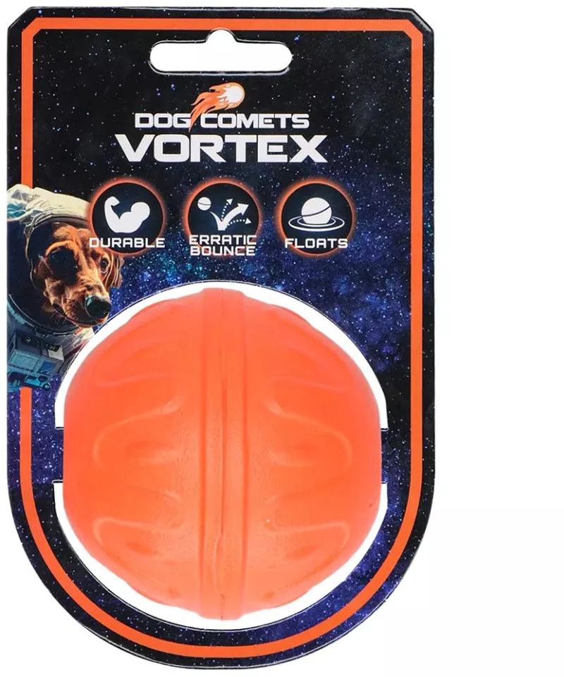 Hondenbal - Ø 7 cm - Hondenspeelgoed Reflecterend en Drijvend - Apporteerspeelgoed - Vortex de Dog Comets en Orange – photo produit