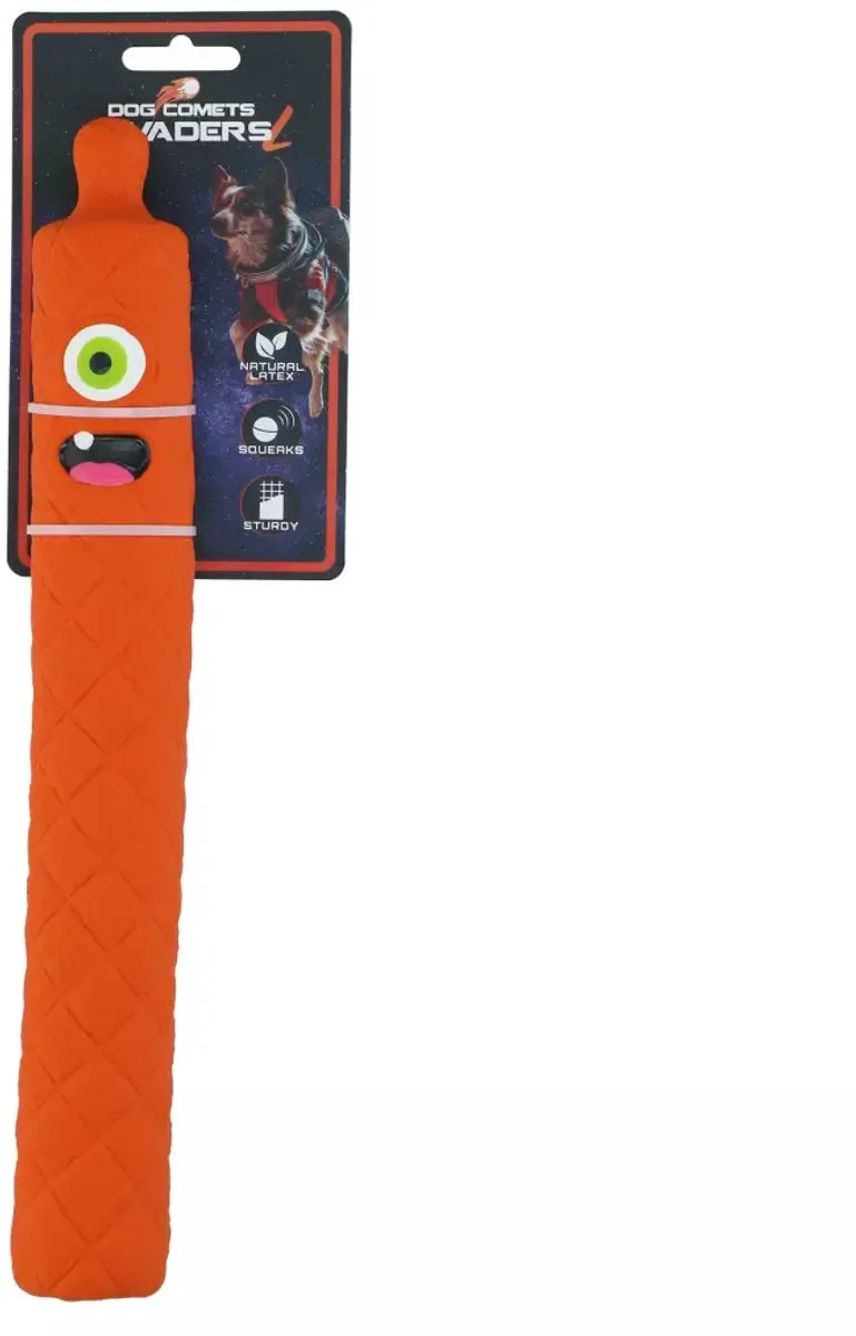 Hondenspeelgoed - Rubber Stick - Extra Sterk - Latex Invaders - 34 cm - Oranje - L by Dog Comets in Oranje – L – product photo