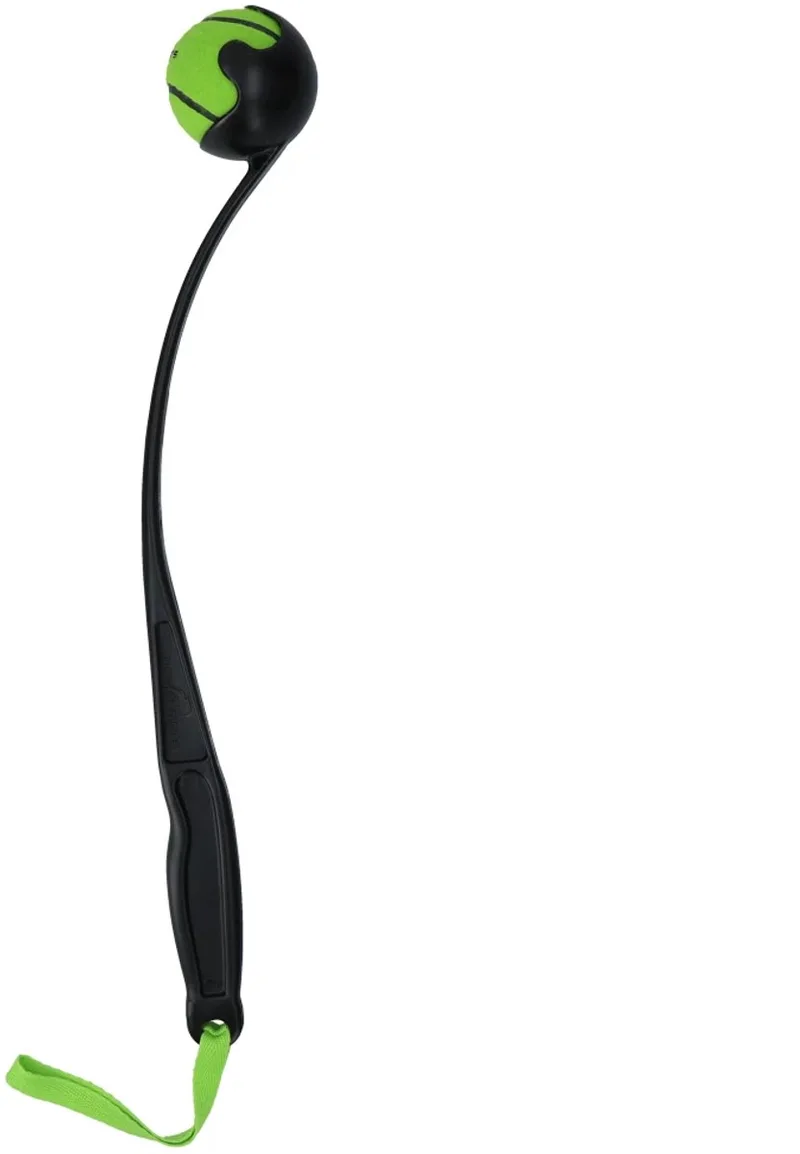 Launcher - 48 cm - Ballenwerper voor Honden - Werpstok - Hondenspeelgoed - Hondenspeeltje met Tennisbal - Hondenbal - M by Dog Comets in Green – product photo