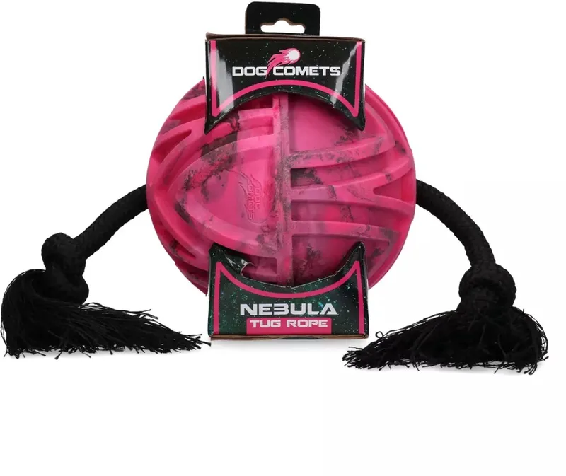 Nebula Tug Rope - Hondenspeelgoed Trektouw - hondenbal met touw - tug rope hond by Dog Comets in Pink – product photo