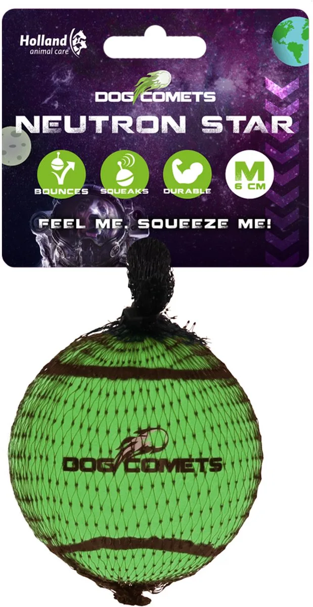 Neutron Star - Ø6 cm - Hondenspeelgoed - Hondenbal - Stuiterende tennisbal - Met pieper by Dog Comets in Green – product photo