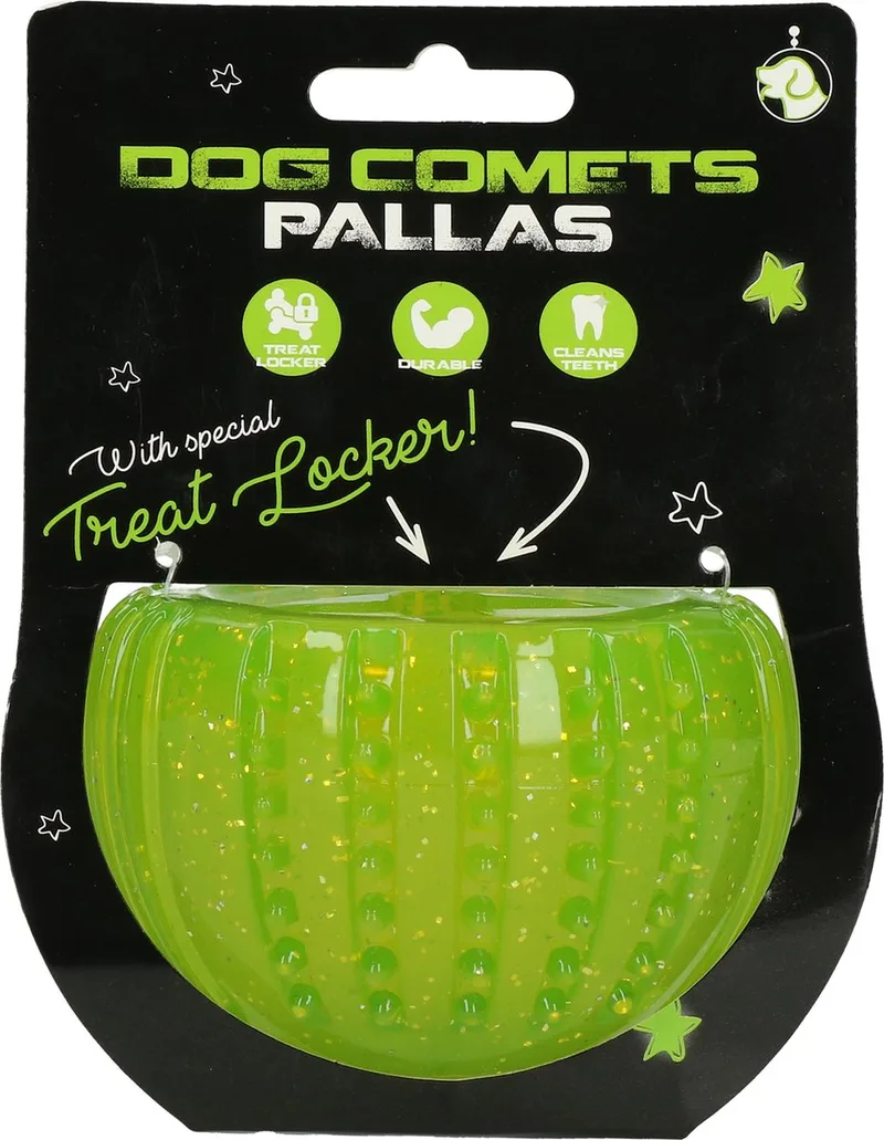Pallas Treat Locker - Ø7 cm - Hondenspeelgoed - Intelligentie speelgoed - TPR-Rubber by Dog Comets in Green – product photo