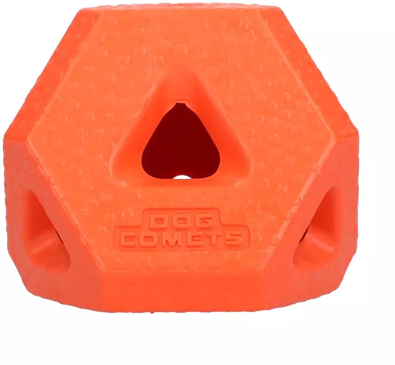 Snackbal - Voerbal Voor Honden - Hondenspeelgoed - Snuffelbal - L13 x B10 x H9 cm - Treat Lock Cube - Oranje de Dog Comets en Cube – Oranje – photo produit
