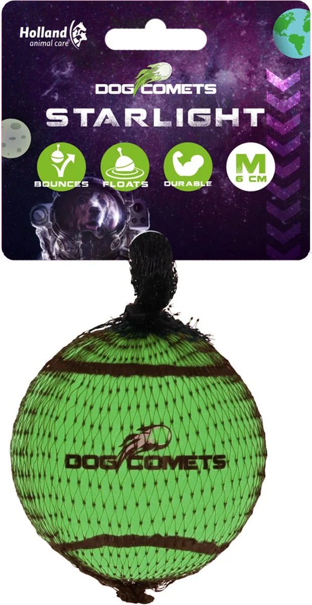 Starlight - Ø6 cm - Hondenspeelgoed - Hondenbal - Stuiterende tennisbal - Drijvend by Dog Comets in Green – product photo