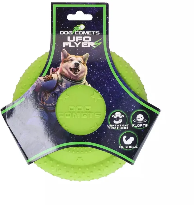 UFO Flyer S - Frisbee voor Honden - TPR - hondenfrisbee - frisbee hond - Groen by Dog Comets in Groen UFO Flyer S – product photo