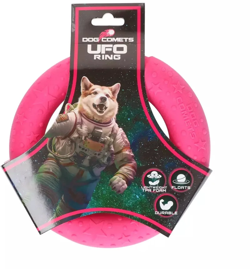 UFO Ring S - Ring voor Honden - TPR - honden ring speelgoed - TPR hondenspeelgoed - Roze fra Dog Comets i Roze UFO Ring S – produktbillede