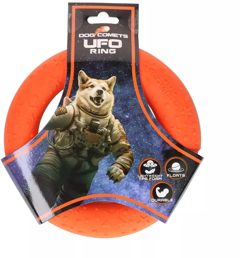 UFO Ring S - Ring voor Honden - TPR - honden ring speelgoed - TPR hondenspeelgoed - Oranje by Dog Comets in Oranje UFO Ring S – product photo