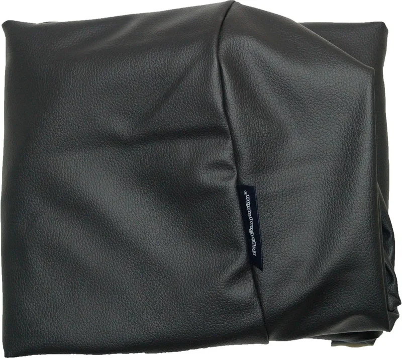 Hoes Hondenkussen / Hondenbed - M - 90 x 70 cm - Kunstleer by Dog's Companion in Zwart Leather Look – product photo