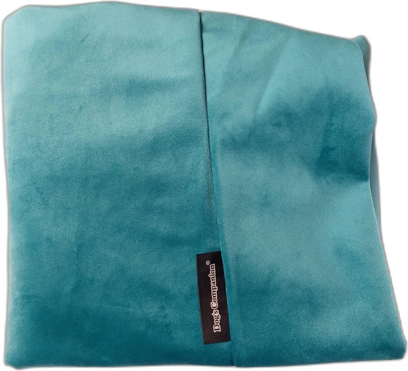 hoes Hondenkussen / Hondenbed - XS - 55 x 45 cm - Turquoise Velvet från Dog's Companion i Turquoise Velours Blauw – produktbild