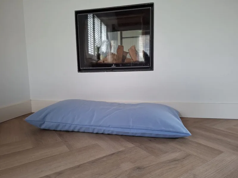 Hondenkussen / Hondenbed bench kussen blauw 110x52cm - Hondenkussen / Hondenbed bench kussen blauw 110x55cm de Dog's Companion en Bleu – photo produit