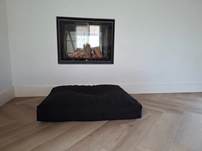 Hondenkussen / Hondenbed bench kussen zwart 84x66x12cm - Hondenkussen / Hondenbed bench kussen zwart 84x66x12cm fra Dog's Companion i Sort – produktbillede