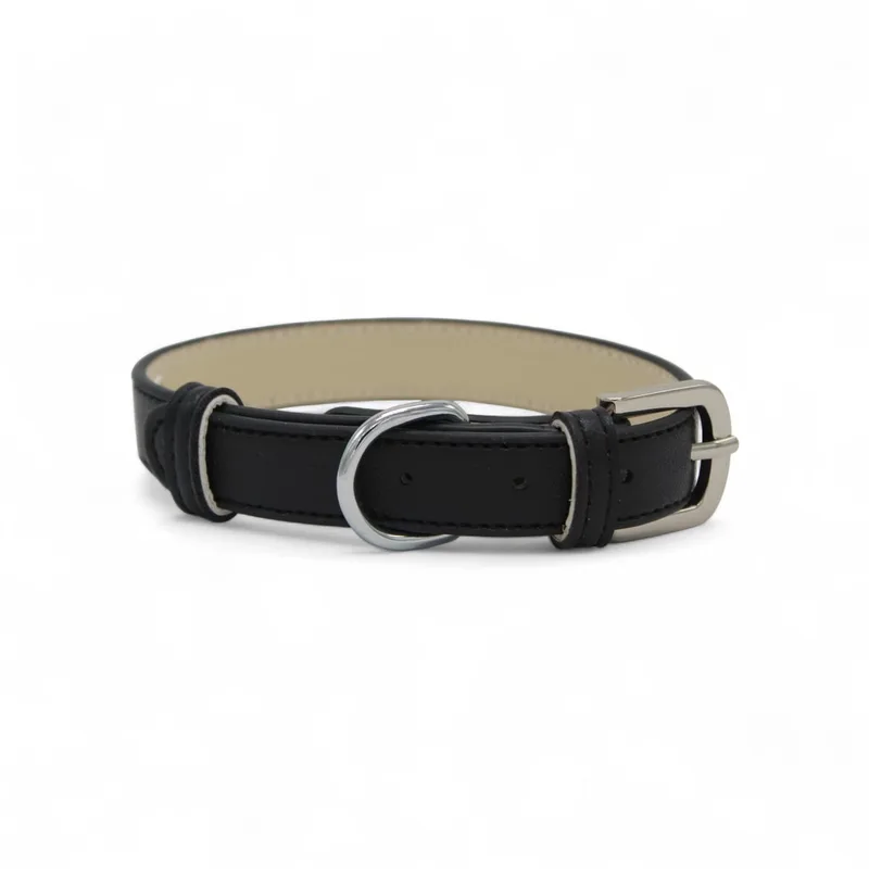 Leren Halsband Hond - PU leren hondenhalsband - Lengte: 43 cm Verstelbaar van 27-37 cm x 20 mm - Zwart by Dog's Companion in Brown – product photo