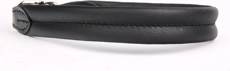 Leren Halsband - Lengte: 65 cm Verstelbaar van 57-62 cm x 30 mm von Dog's Companion in Schwarz – Produktfoto