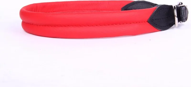 Leren Halsband - Lengte: 65 cm Verstelbaar van 57-62 cm x 30 mm von Dog's Companion in Rot – Produktfoto