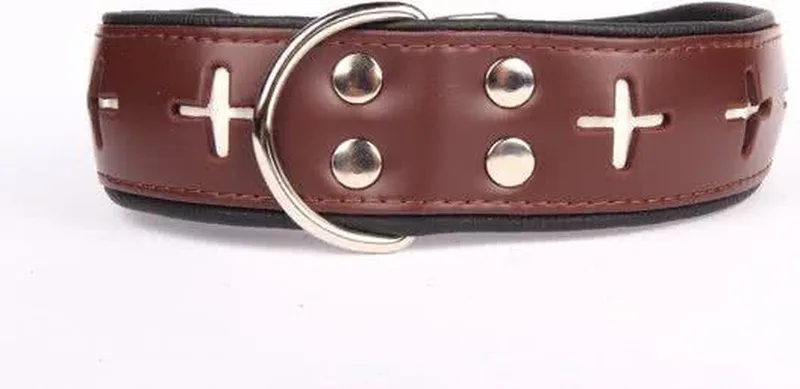 Leren Halsband - Swiss - Lengte: 65 cm Verstelbaar van 51-60 cm x 50 mm de Dog's Companion en Marron – photo produit