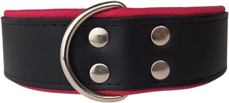 Leren hondenhalsband zwart / roze - Leren hondenhalsband zwart / roze by Dog's Companion in Pink – product photo