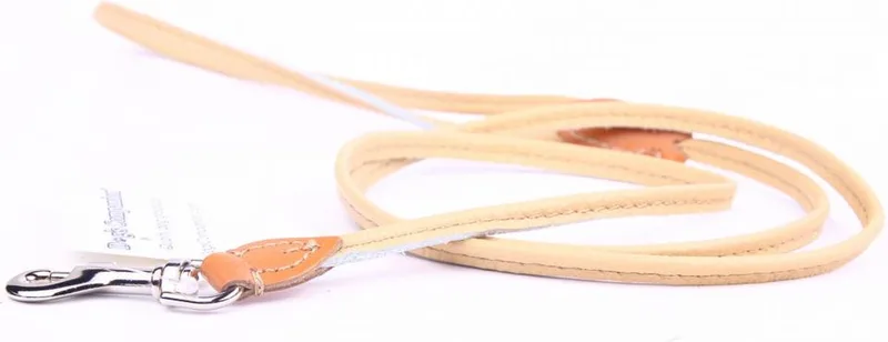 Leren Hondenriem - Lengte: 120 cm x 8 mm - Naturel by Dog's Companion in Naturel x 120 cm (Lengte) – product photo