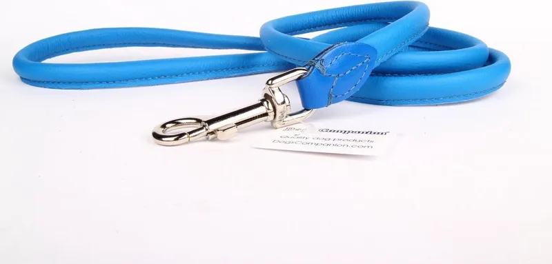 Leren Hondenriem - Lengte: 180 cm x 12 mm - Blauw by Dog's Companion in Blauw x 180 cm (Lengte) – product photo