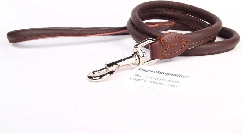 Leren Hondenriem - Lengte: 180 cm x 12 mm - Bruin von Dog's Companion in Bruin x 180 cm (Lengte) – Produktfoto
