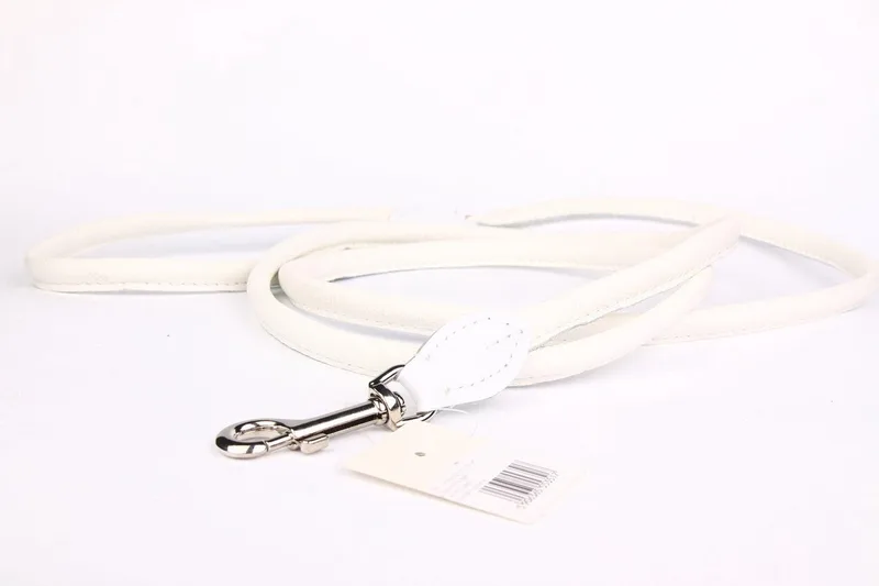 Leren Hondenriem - Lengte: 180 cm x 12 mm - Wit von Dog's Companion in Wit x 180 cm (Lengte) – Produktfoto