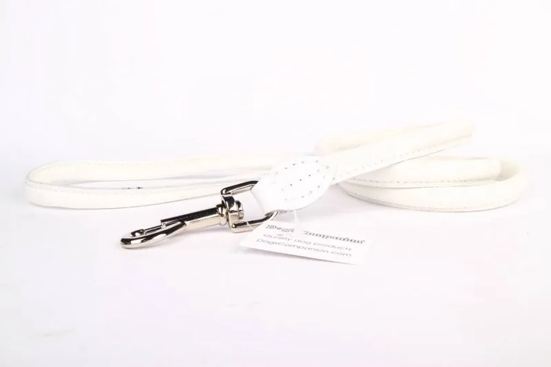Leren Hondenriem - Lengte: 180 cm x 8 mm - Wit by Dog's Companion in Wit x 180 cm (Lengte) – product photo