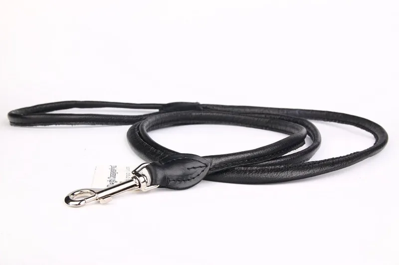 Leren Hondenriem - Lengte: 180 cm x 8 mm - Zwart von Dog's Companion in Zwart x 180 cm (Lengte) – Produktfoto