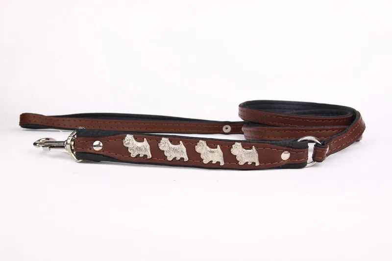 Leren Hondenriem West Highland Terrier - Lengte: 120cm (8 mm), Kleur by Dog's Companion in Brown – product photo