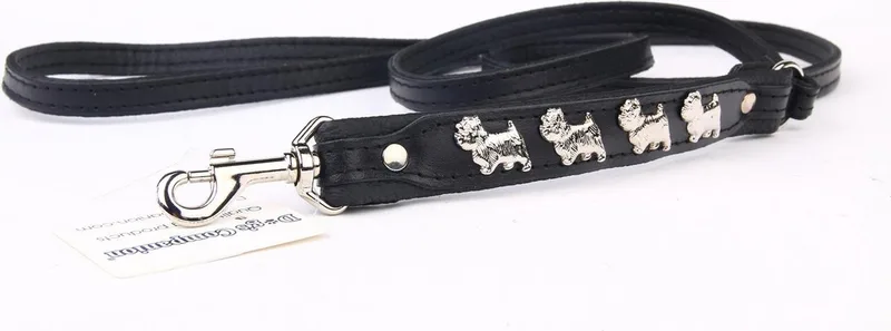 Leren Hondenriem West Highland Terrier - Lengte: 120cm (8 mm), Kleur by Dog's Companion in Black – product photo