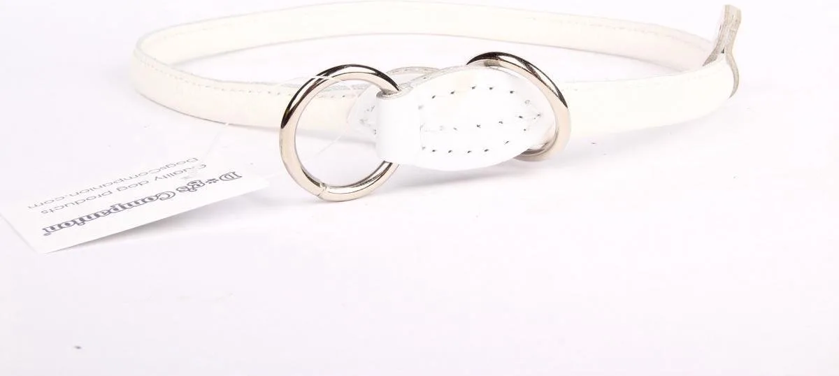 Leren Sliphalsband - Lengte: 65 cm x 10 mm by Dog's Companion in White – product photo