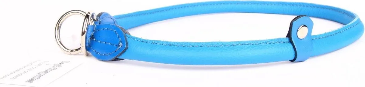 Leren Sliphalsband - Lengte: 75 cm x 12 mm de Dog's Companion en Bleu – photo produit