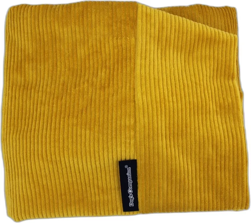 Losse hoes voor Hondenkussen / Hondenbed - S - 70x50cm by Dog's Companion in Okergeel Ribcord – product photo