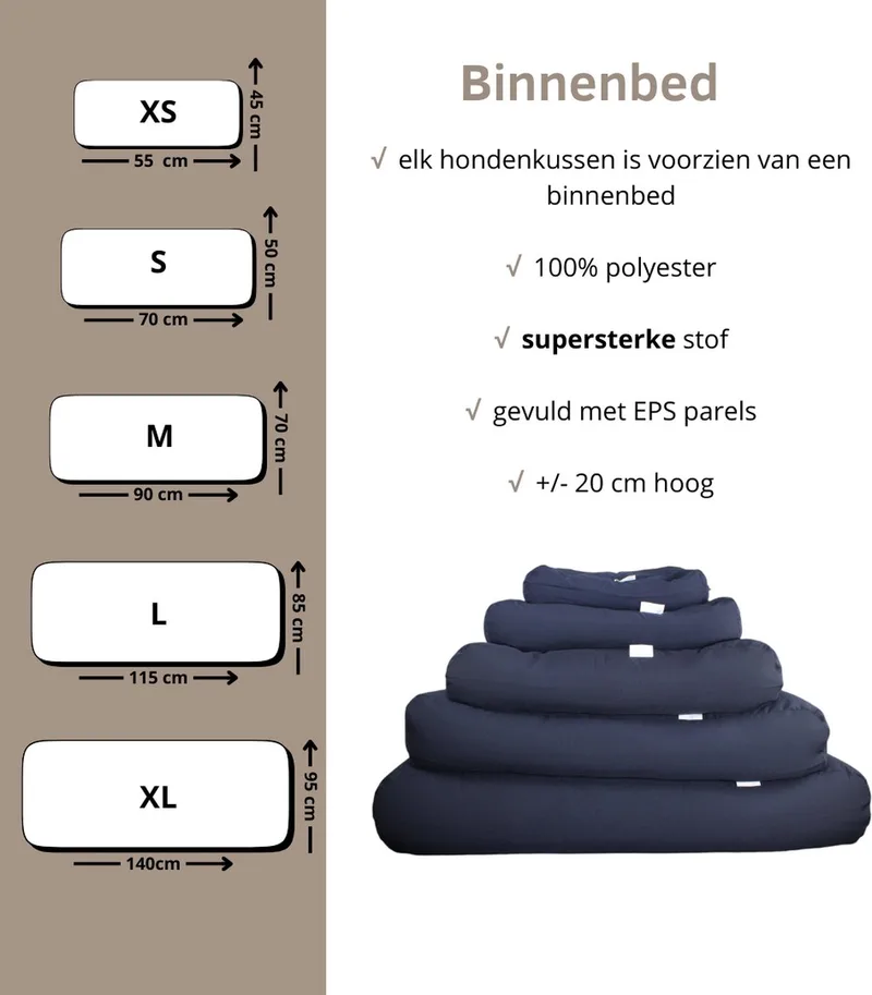 Losse hoes voor Hondenkussen / Hondenbed - S - 70x50cm by Dog's Companion in Wijnrood – product photo