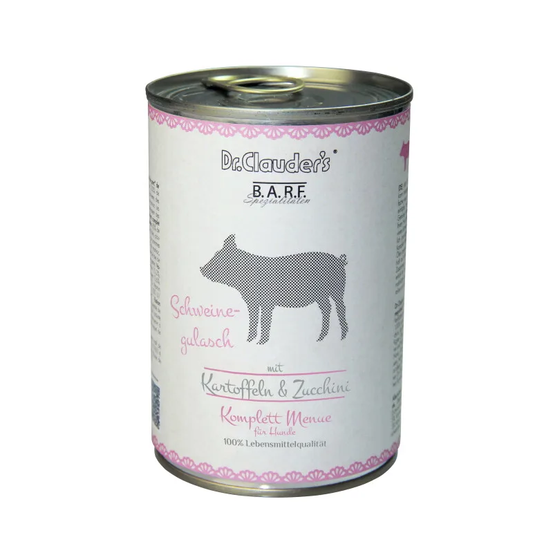 B.A.R.F. Komplett Menue Schweinegulasch 12x400 g by Dr. Clauder's in Regular – product photo