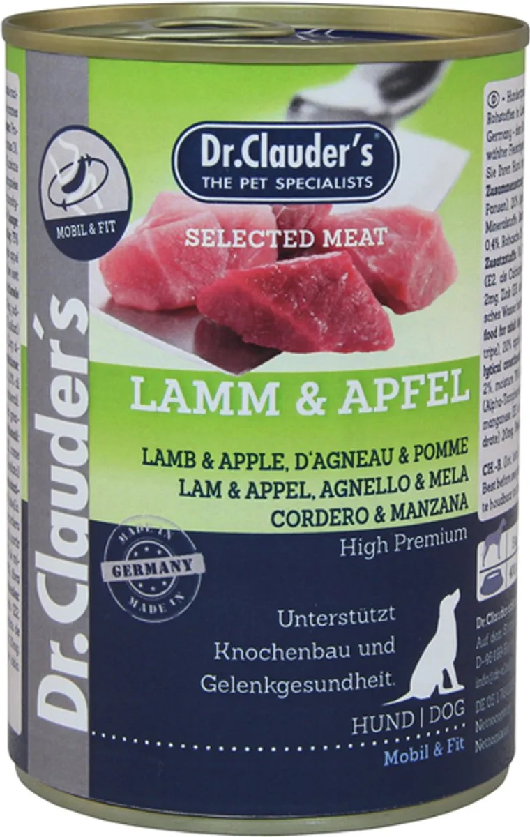 Best Choice Hond Geselecteerd Vlees 6x400g - Lam & Appel de Dr. Clauder's – photo produit