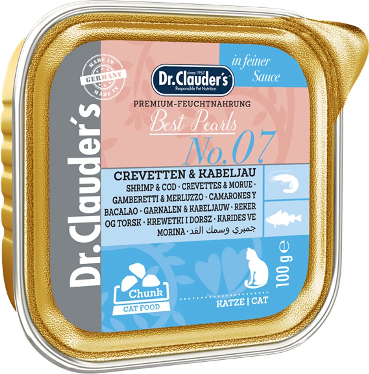 Best Choice Kattenbakje 32x100g - Garnalen & Kabeljauw in Saus by Dr. Clauder's – product photo