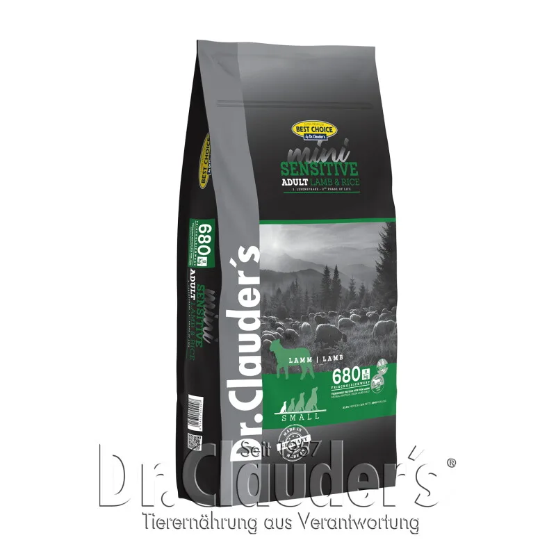 Best Choice Mini Adult Lamm & Reis 12,5 kg fra Dr. Clauder's i Regular – produktbillede