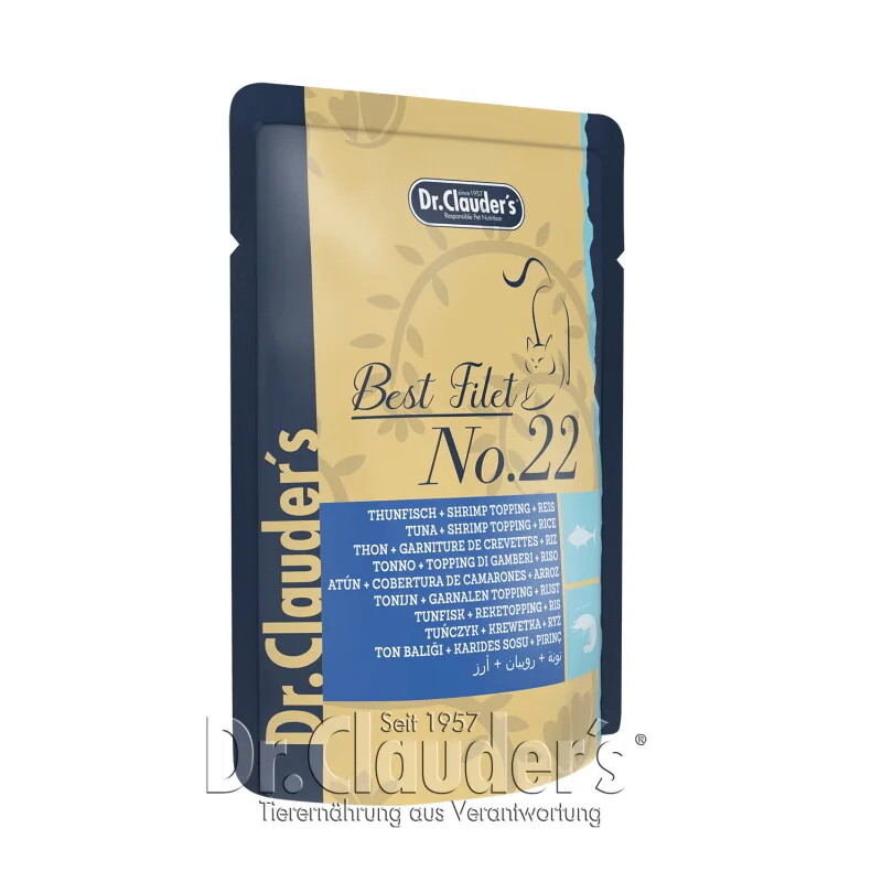 Best Filet No. 22 Thunfisch + Shrimp Topping + Reis fra Dr. Clauder's i Regular – produktbillede